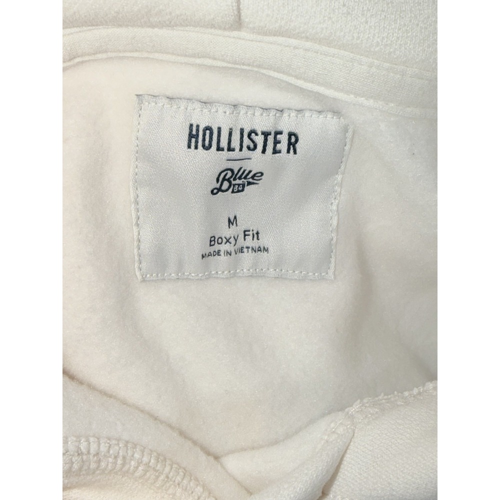 Hollister Unisex Hoodie Oregon Ducks Donald Duck M Cream Pullover Boxy Fit NCAA - Picture 2 of 8